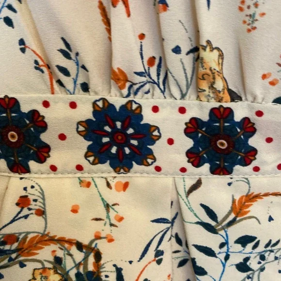 Jasmine & Juliana Floral Sleeveless Romper in Cream Orange Blooms - Picture 3 of 11